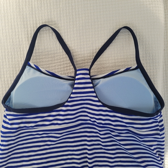 NEW ✨️ 2 PC Nike Tankini Boyshort Swimsuit Navy Blue White Swimwear Women's 2X - Picture 10 of 12